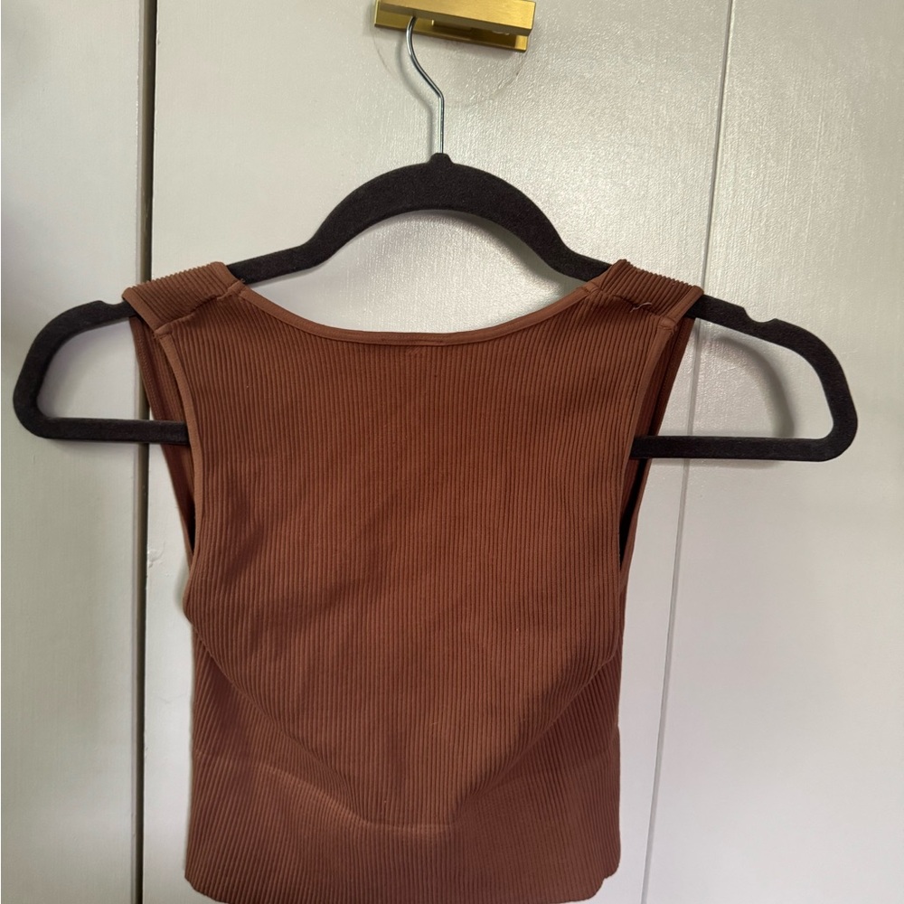 Brown Ribbed Top - Picture 4 of 4